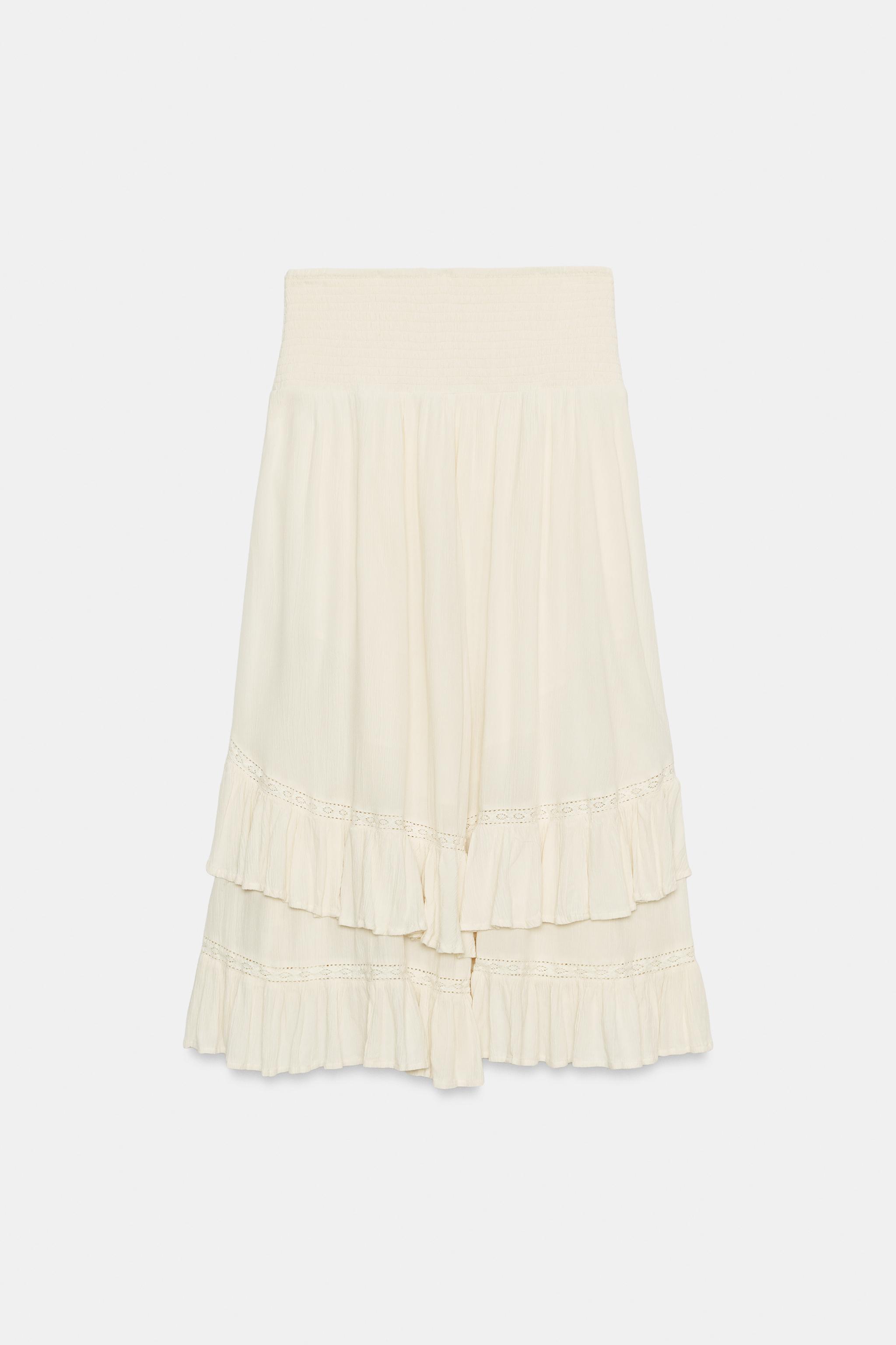 RUFFLED MIDI SKIRT